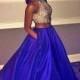 royal blue prom dress,long Prom Dress,A-line prom dress,two pieces prom dress,charming evening gown,BD2892