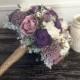 Plum, Lavender and Purple Wedding Bouquet -sola flowers - Customize -bridal bouquet - Alternative bouquet - bridesmaids bouquet -rustic
