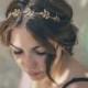 SALE. Gold Leaf Bridal Headband, Wedding Headband, Olive Leaf Bridal headband, Olive elastic Headband, boho headband, hippy chic gold tiara