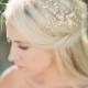 Bridal Headpiece, CAITLIN Bridal Hair Comb, Swarovski Crystal Headpiece, Swarovski Comb, Gold Bridal Headpiece, Bridal Hairclip, Gold Comb