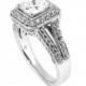 Engagement Ring Setting for 1-1.25 Carat Cushion or Princess Cut Center Stone, Anniversary Ring, Split Shank, Semi Mount