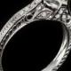 Platinum Vintage Diamond Engagement Ring Setting Round Cushion Semi Mount Filigree 3767-PT