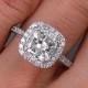 Sparkly 2.55 ctw Cushion cut diamond ring with a gorgeous 2.02 ct I Color/VS2 Clarity Ehanced Cushion Cut Center Diamond