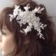 Ivory Bridal Comb, Bridal Comb Headpiece, Crystal Bridal Comb, Flower Wedding Comb, Wedding Hair Piece, Bridal Comb - $55.00 USD