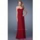 LF-21103 - La Femme Strapless Floor Length Dress - Bonny Evening Dresses Online 