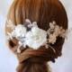 Lace Hair Comb, Wedding Hair Accessory, Flower & Pearl Headpiece, Romantic Wedding, Bridal, ALANA