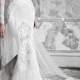 Vintage White/Ivory Lace Muslim Scoop Neck Lace Mermaid Wedding Dress