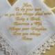 Wedding Handkerchief Gift for Mother of the bride from the Bride Personalized hankie Wedding gift for Mom from daughter Custom Hanky in law - $18.00 USD