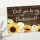 Rustic Bridesmaid Card, Will you be my Bridesmaid, Sunflower Bridesmaid Card, Floral Bridesmaid Card, Daisy Bridesmaid Card Printable