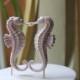 Edible seahorse, 2 pieces (pair), gumpaste topper, wedding cake topper, beach themed cake