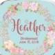 Custom Bridesmaids Gifts - Personalized Compact Mirror - Floral Wreath Wedding - Personalized Bridesmaids Gifts