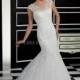 Retro Mermaid Lace Floor Length Jewel Neck Wedding Dress With Appliques - Compelling Wedding Dresses