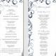Wedding program template Navy Blue instant download "Scroll" printable Navy order of ceremony  DIY order of service Templates- Word download
