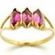 Pink tourmaline engagement ring set in gold
