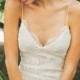 Elegant V-neck Backless White Wedding Dress With Sweep Train WD009