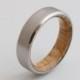 Titanium and white oak Rings // Mens Wood Rings //wood Wedding Band //Men's wedding Band // beveled edge