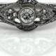 Edwardian Engagement Ring Antique .43ctw Diamond Ring European Cut Rose Cut Diamond Ring Platinum 18k Yellow Gold Filigree Ring Size 5.5!