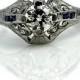 Vintage Sapphire Engagement Ring .90ctw Antique Engagement Ring Sapphire Engagement Platinum Art Deco Ring 1930s Antique Diamond Ring!