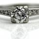 Antique Engagement Ring .87ctw European Cut Diamond Platinum Filigree Art Deco Engagement Ring Vintage Diamond Wedding Ring Art Deco Ring!