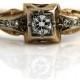 Antique Engagement Ring Antique Promise Ring .19ctw 14 Kt Yellow Gold European Cut Diamond Vintage Engagement Ring Diamond Wedding Ring!
