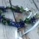 Lavender Flower Crown 2017 wedding Trends Rustic artificial, silk florals little girl Halo purple Bridal party Accessories Hair Wreath