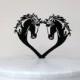 Wedding Cake Topper -Two Horses and Heart