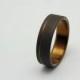 Titanium ring with Antique Bronze pinstripe and center,  Handmade titanium wedding band