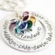 Grandma Necklace with Names & Birthstones 