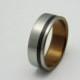 Titanium and Carbon fiber ring, Ancient Bronze color anodized Handmade titanium wedding band