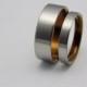 Titanium wedding bands with Ancient Bronze lining,  Handmade titanium ring