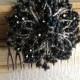 Black hair accessories, vintage hair comb, black bridal headpiece, black hair comb, gothic, goth,, gunmetal, hair accessories, obsidian