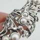 New Woman handmade Long 925 Sterling Silver white pearl Ring size 8 (h 1588b