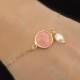 Pink Coral Bracelet - Coral Bridesmaid Jewelry - Bridesmaid Bracelet Gift - Rose Quartz Bracelet - Pearl Bridal Jewelry -Gold Coral Bracelet