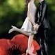 A Kiss And We're Off Bride and Groom Wedding CakeTopper -Couple Romantic Porcelain Hand Painted Figurines