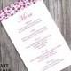 Wedding Menu Template DIY Menu Card Template Editable Text Word File Instant Download Purple Menu Heart Menu Card Eggplant Printable Menu - $6.90 USD