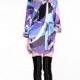 Emilio Pucci Purple V-neck Astana Print Mini Dress