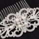 Vintage Pearl Bridal Hair Side Combs for Wedding Silver