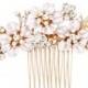 Gold Flower Bridal Hair Comb Wedding Hair Accessories