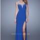Hot Coral La Femme 21020 - High Slit Jersey Knit Dress - Customize Your Prom Dress