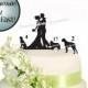 Silhouete Romantic Couple Bride and Groom with Pet Wedding Cake Topper #502 MADE In USA…..Ships from USA