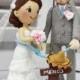 Wedding cake topper Mexico and Colombia wedding clay doll with traditional sombrero & sombrero vueltiado clay miniature, clay figurine