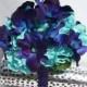 Trinity's Bridesmaid Bouquet Turquoise Hydrangea, Blue Violet CA dendrobium orchids,Galaxy, Singapore