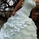 The Queen of SeaSheels - Glamorous A-line Bridal Dress, Ivory SilkTaffeta, Beaded Lace, Pleated Millennium, Sweetheart Neckline