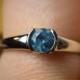 Blue Sapphire Engagement Ring Bezel Set Engagement Ring Montana Sapphire Ring Modern Ethical Elegant Wedding in 14k, 18k Gold or Platinum