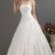 Graceful A-Line Strapless Court Train Organza Wedding Dress CWZT1301D - Top Designer Wedding Online-Shop