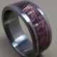 Titanium Ring, Wood Ring, Purple Box Elder Ring, Purple Ring, Wood Inlay Ring, Mens Ring, Womens Ring, Custom Made Ring, Wood Wedding Ring
