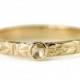 Rose Cut Diamond Engagement Ring - 14k Gold Flower Band Diamond Ring