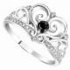 Tiara Ring Princess Crown Ring Black Engagement Ring Black Promise Ring for Her Princess Ring Tiara Promise Ring Black Wedding Ring CZ Ring
