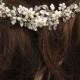 Glass pearl bridal headpiece, bridal hair comb, wedding hair comb, bridal accessories, pearl hair comb, bridal headpiece