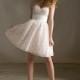 Nectarean A-line Sweetheart Lace Short/Mini Satin Bridesmaid Dresses - Dressesular.com